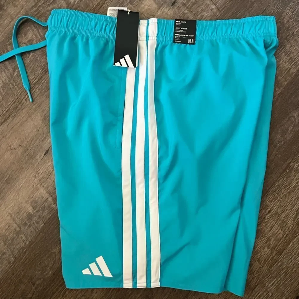 Adidas 3-Stripes‎ Swim Shorts 8-Inch- Size Large